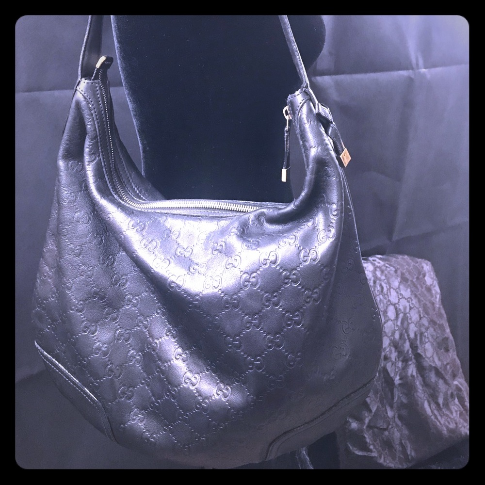 Gucci Leather Shoulder Bag (Monogram)